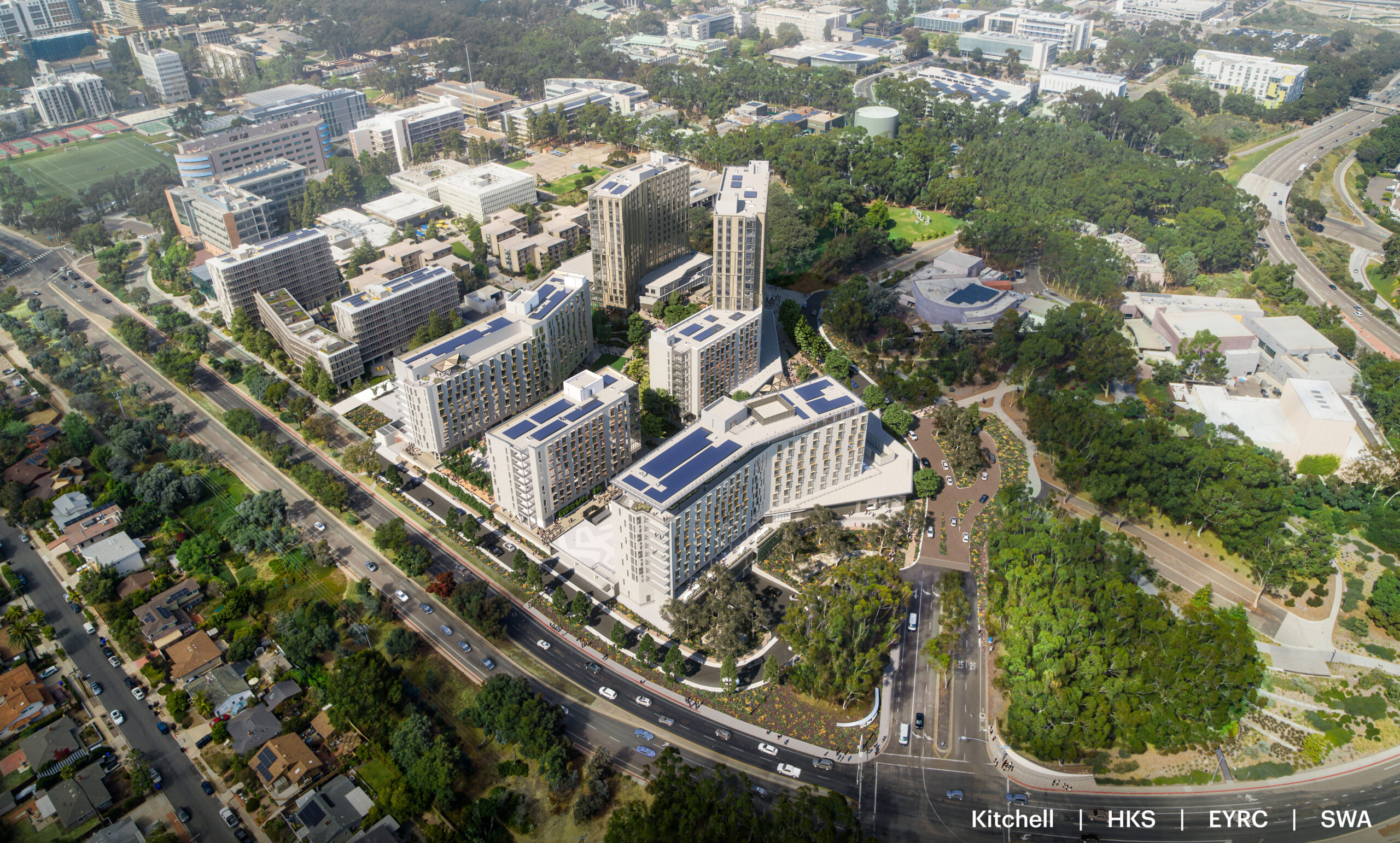 Theatre District Living and Learning Neighborhood, Aerial View